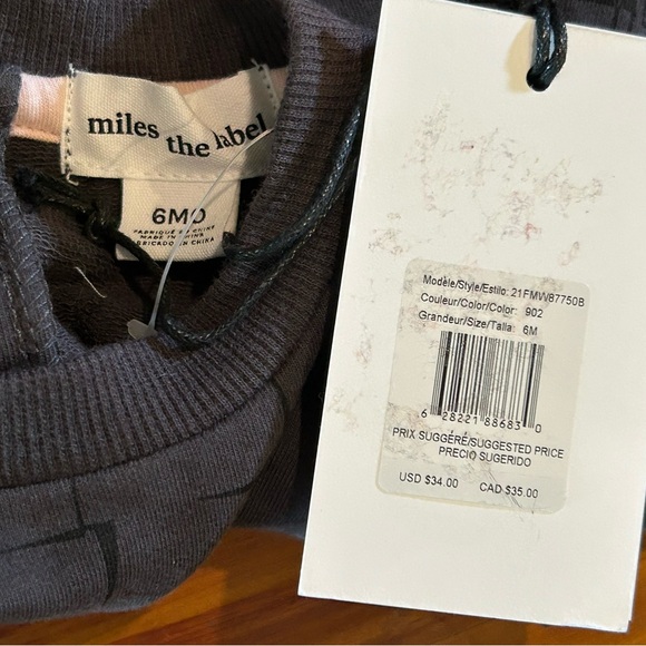 2-6M miles the label sweatshirts NWT - Picture 7 of 8